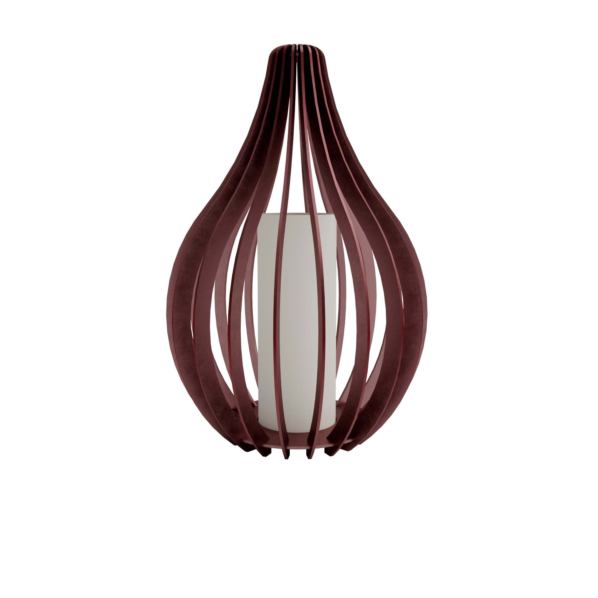 Abajur Luminária Lanterna Orion Gota Wood Filetes - Preto