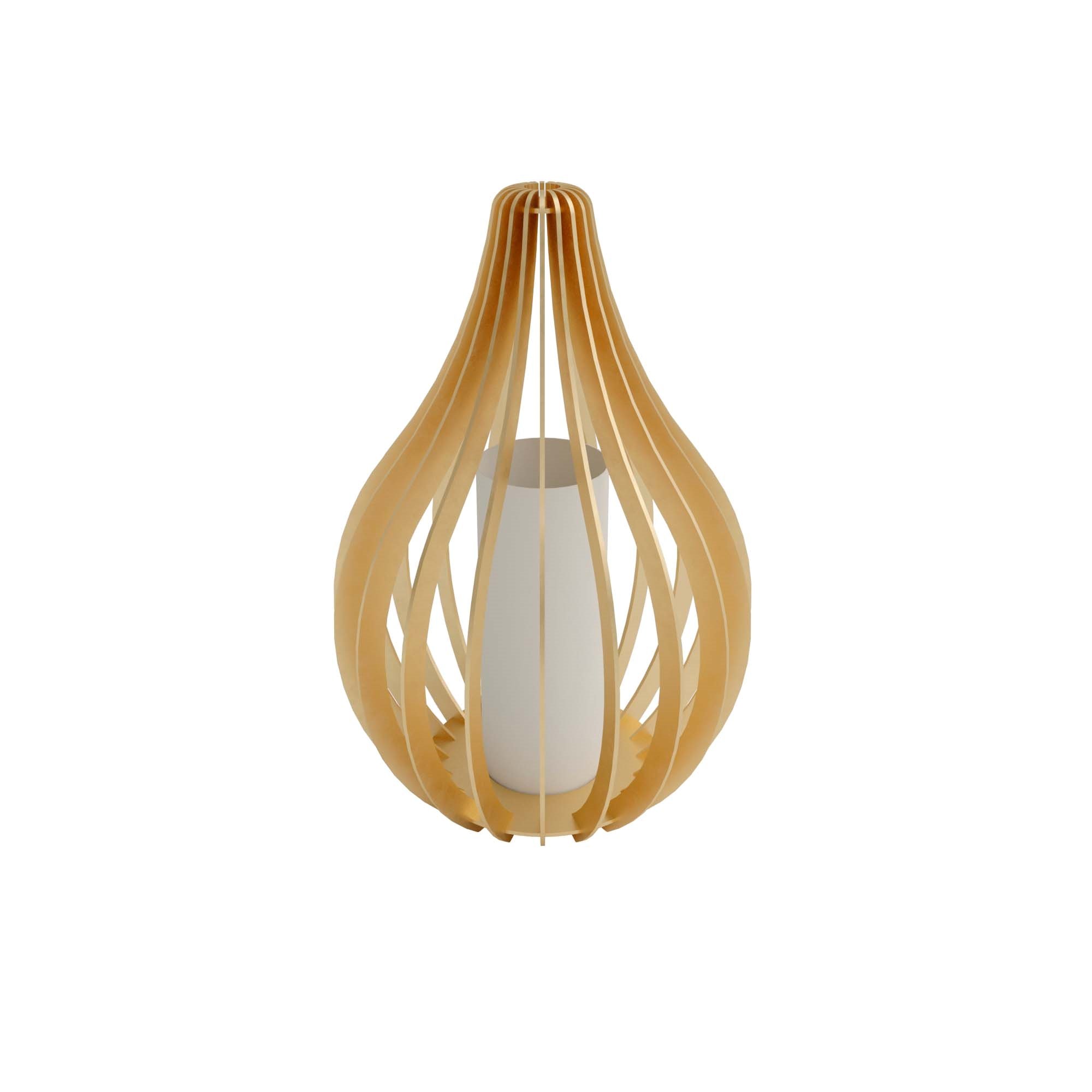 ゆうひ・おおぞら3542 Abajur Luminária Lanterna Orion Gota Wood Filetes - Dourado