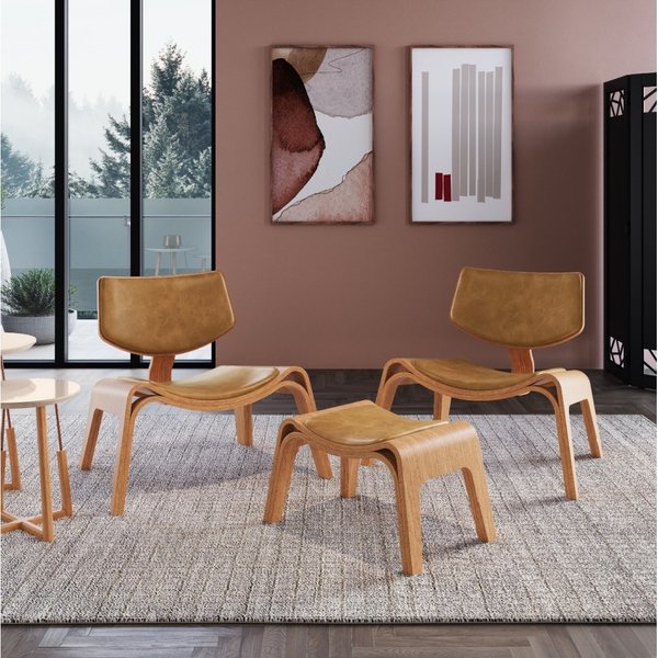 Poltrona Tiva de Madeira Curva com Assento e Encosto Estofado ...